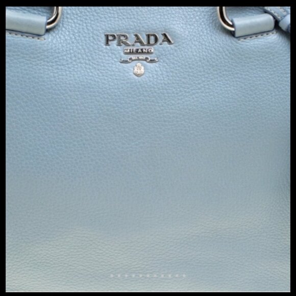 PRADA Light Blue Leather Bowler Handbag - Picture 5 of 16